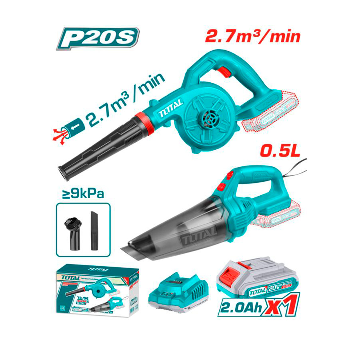 Combo Total 20V Sopladora + Aspiradora para Auto 