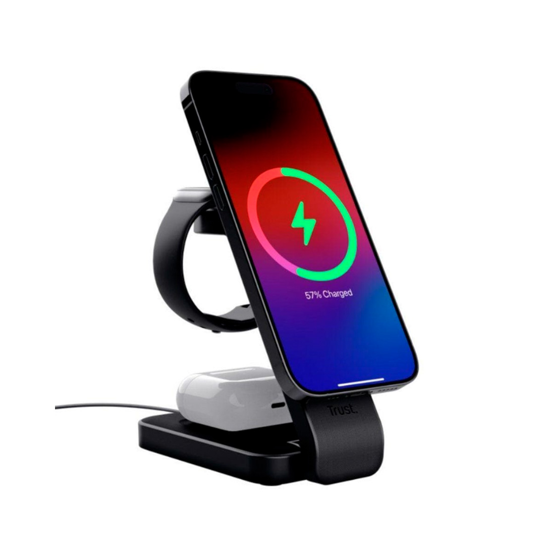 Cargador Magnetico 3 en 1 Trust Para Iphone, Apple Watch y Airpods