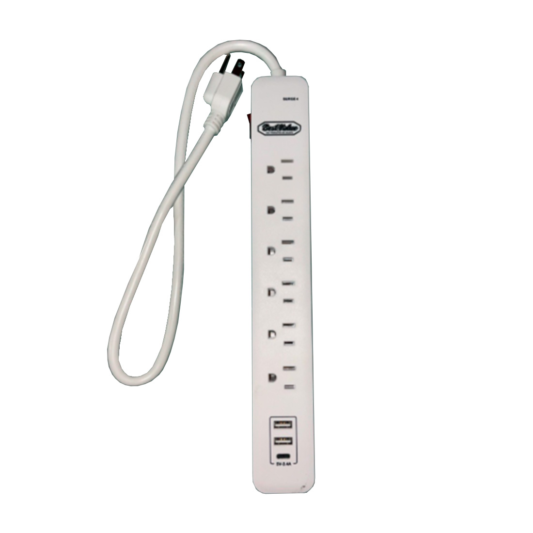 Regleta 6 Enchufes + 2 USB A+1 USB C 