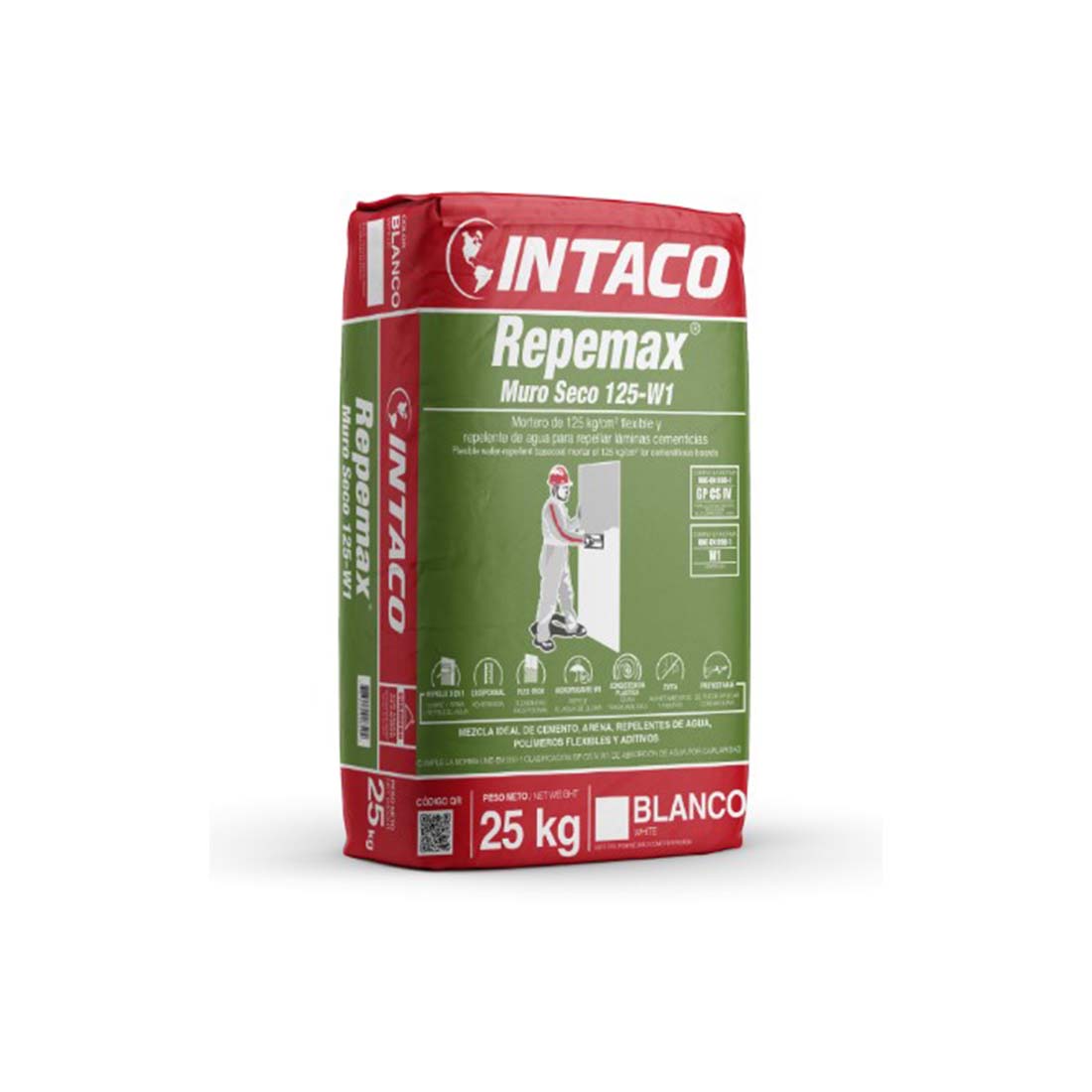 Repemax Muroseco Intaco 125-W1 Blanco 25 Kg 